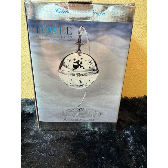Towle Silversmiths 2004 Musical Ornament Ball Limited Edition Silver Hanging - Picture 1 of 8